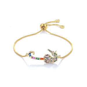 Women's cz rainbow gold bracelets bangles devil's eye bracelet zircons colorful rainbow bracelet femme jewelry accessories gift