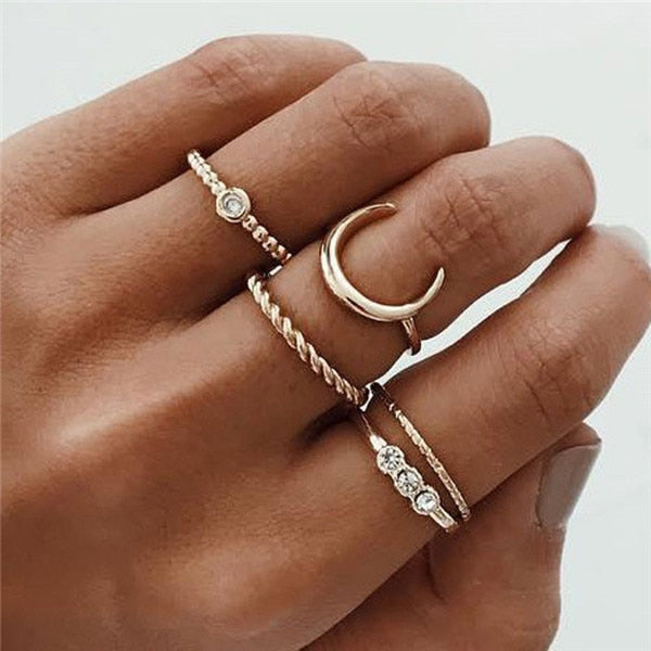 15 Pcs/set Women Fashion Rings Hearts Fatima Hands Virgin Mary Cross Leaf Hollow Geometric Crystal Ring Set Wedding Jewelry