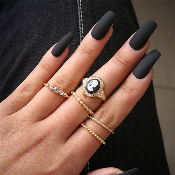 15 Pcs/set Women Fashion Rings Hearts Fatima Hands Virgin Mary Cross Leaf Hollow Geometric Crystal Ring Set Wedding Jewelry