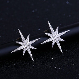 Tiny Trendy 925 Silver classics Star Stud Earrings delicate cubic zirconia geometric small Earrings boucle d'oreille femme 2019