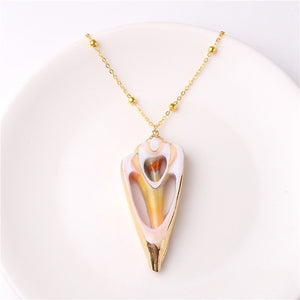 2019 Boho Conch Shell Necklace Sea Beach Shell Pendant Necklace For Women Collier Femme Shell Cowrie Summer Jewelry Bohemian