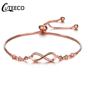 CUTEECO European Fashion Bracelets For Women Cubic Zirconia Infinity Tennis Bracelet Femme Jewelry Gift Dropshipping