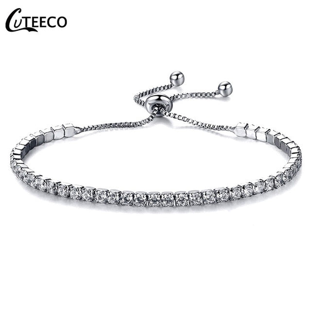 CUTEECO European Fashion Bracelets For Women Cubic Zirconia Infinity Tennis Bracelet Femme Jewelry Gift Dropshipping