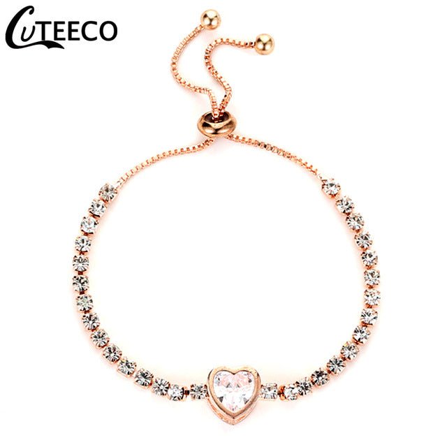 CUTEECO European Fashion Bracelets For Women Cubic Zirconia Infinity Tennis Bracelet Femme Jewelry Gift Dropshipping