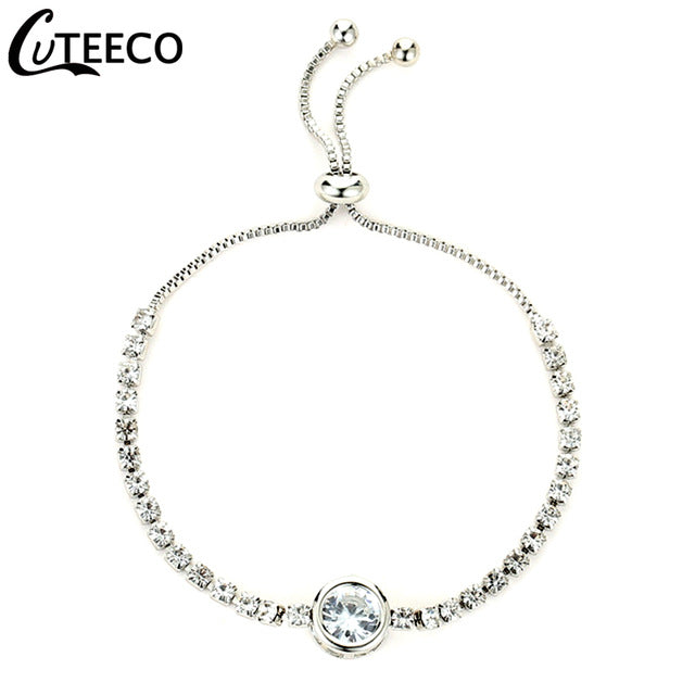 CUTEECO European Fashion Bracelets For Women Cubic Zirconia Infinity Tennis Bracelet Femme Jewelry Gift Dropshipping