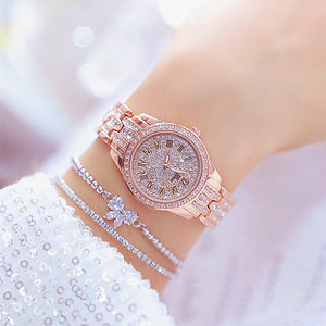 Silver Women Bracelet Watches Rose Gold Rhinestone Crystal Ladies Quartz Wristwatch Women Dress Clock Dropshiping montre femme