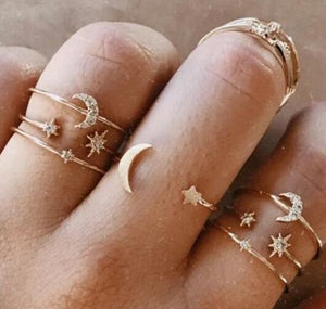 New Boho Acrylic Silver Rings Set For Women Round Female Knuckle Finger Rings 2019 Personality Girl Statement Fashion Jewelry