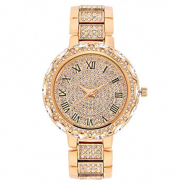 Women Watch Woman 2020 Luxury Brand Gold Clock Lady Wrist Watches Crystal Female Ladies Quartz Watch Fashion Women's Wristwatch