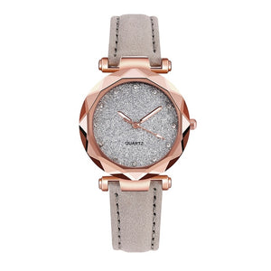 Ladies Fashion Korean Rhinestone Rose Gold Quartz Watch Female Belt Watch Women's Watches Fashion Clock Gift for Girlfriend #N