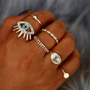 New Boho Acrylic Silver Rings Set For Women Round Female Knuckle Finger Rings 2019 Personality Girl Statement Fashion Jewelry