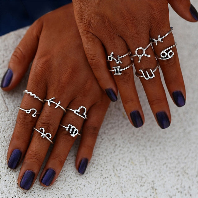 New Boho Acrylic Silver Rings Set For Women Round Female Knuckle Finger Rings 2019 Personality Girl Statement Fashion Jewelry