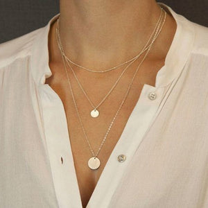 2020 Layered Necklace Women Choker Gold Moon Necklaces Clavicle Pendant Collier Femme Chain Collares Fashion Party Jewelry Gifts