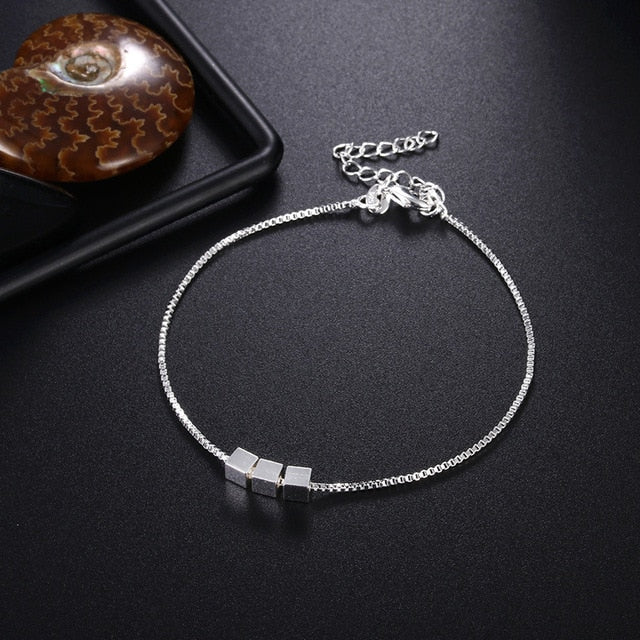 Crazy Feng Elegant Chain Bracelet Silver Color Beads Stars Charm Bracelet For Women Snake Link Chain Bracelet Jewelry Gift