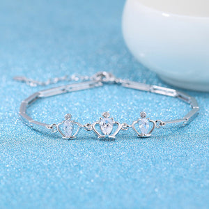 Crazy Feng Fashion Silver Color Stars Charm Bracelets Bangles White Zircon Crystal Bracelet Women Femme Fashion Jewelry