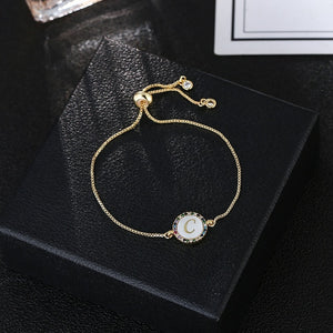 women's A-Z 26 Letter cz Bracelets initial heart name Bracelet Femme Adjustable Chain copper bracelet Jewelry gift for women