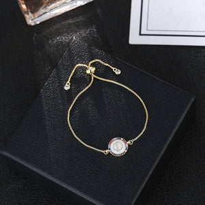 women's A-Z 26 Letter cz Bracelets initial heart name Bracelet Femme Adjustable Chain copper bracelet Jewelry gift for women