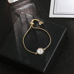 women's A-Z 26 Letter cz Bracelets initial heart name Bracelet Femme Adjustable Chain copper bracelet Jewelry gift for women