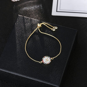 women's A-Z 26 Letter cz Bracelets initial heart name Bracelet Femme Adjustable Chain copper bracelet Jewelry gift for women