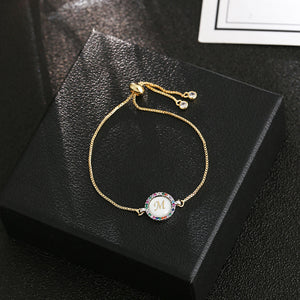 women's A-Z 26 Letter cz Bracelets initial heart name Bracelet Femme Adjustable Chain copper bracelet Jewelry gift for women