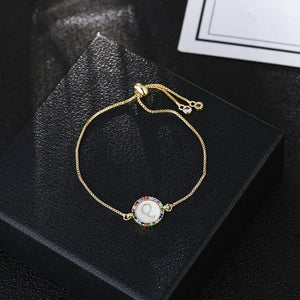 women's A-Z 26 Letter cz Bracelets initial heart name Bracelet Femme Adjustable Chain copper bracelet Jewelry gift for women