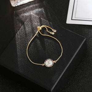 women's A-Z 26 Letter cz Bracelets initial heart name Bracelet Femme Adjustable Chain copper bracelet Jewelry gift for women