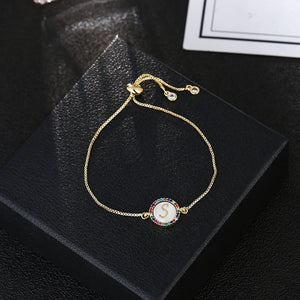 women's A-Z 26 Letter cz Bracelets initial heart name Bracelet Femme Adjustable Chain copper bracelet Jewelry gift for women