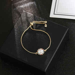 women's A-Z 26 Letter cz Bracelets initial heart name Bracelet Femme Adjustable Chain copper bracelet Jewelry gift for women