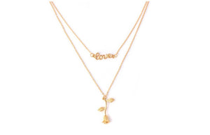 2019 Statement Alloy Rose Pendant Necklace 4 Color Women Jewelry Accessories Gold Chain Necklace for Women Memorial Day Gift