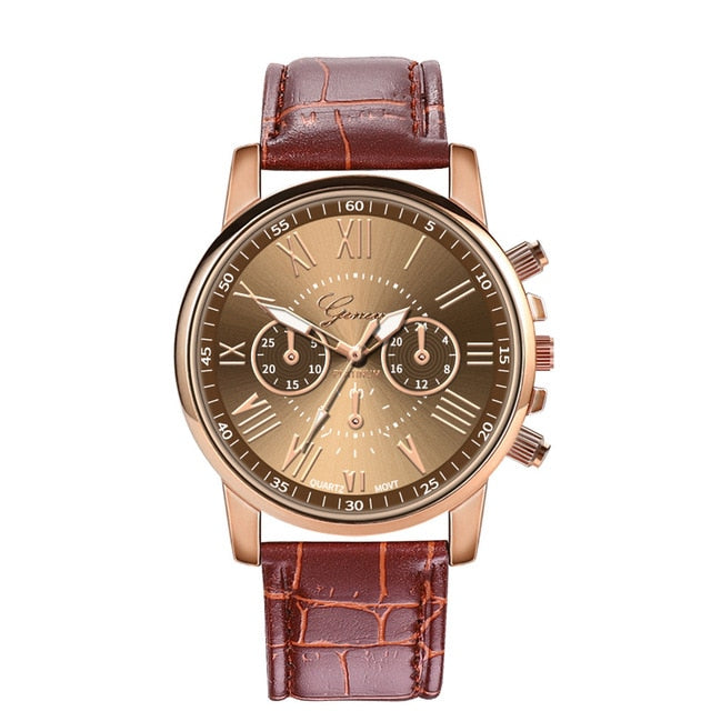 Quartz watch women New Fashion Women Leather Band geneva watch Analog Wristwatch montre femme reloj mujer horloge dames