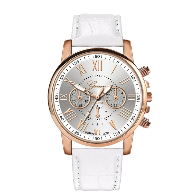 Quartz watch women New Fashion Women Leather Band geneva watch Analog Wristwatch montre femme reloj mujer horloge dames