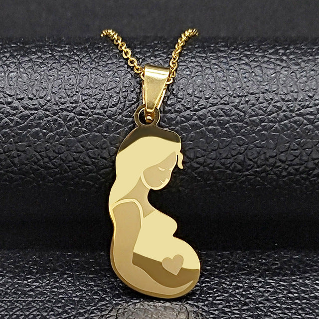 Fashion Mom and Daughter Stainless Steel Chain Necklace Silver Color Necklaces Pendants Jewelry moda mujer 2019 N19034