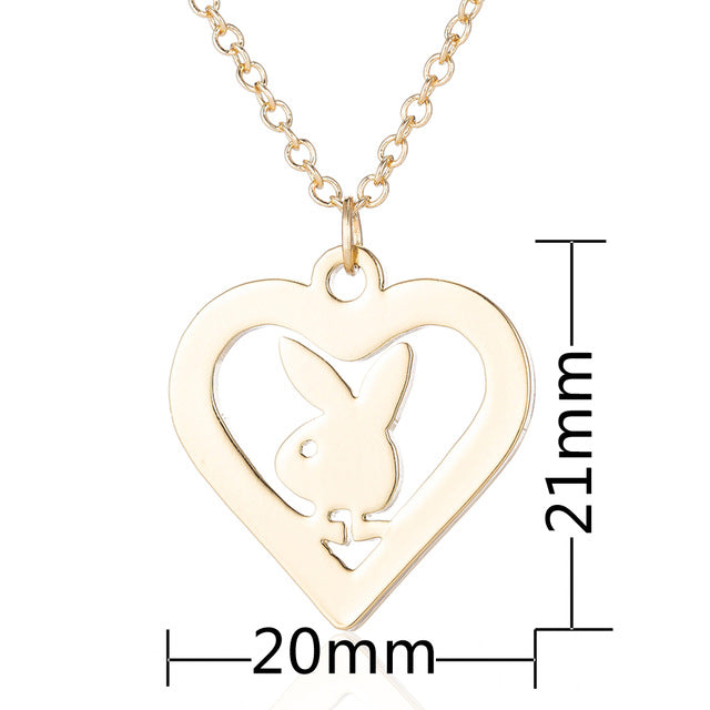 Hfarich Fashion Playboy Necklace Lovely Long Ear Bunny Pendant Necklaces Pendants for Femme Gift Women Children Collar