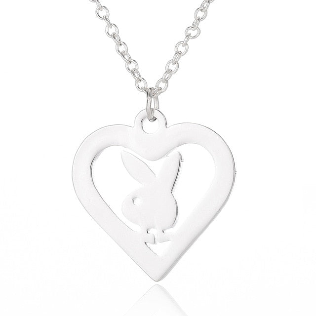 Hfarich Fashion Playboy Necklace Lovely Long Ear Bunny Pendant Necklaces Pendants for Femme Gift Women Children Collar