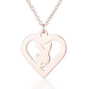 Hfarich Fashion Playboy Necklace Lovely Long Ear Bunny Pendant Necklaces Pendants for Femme Gift Women Children Collar