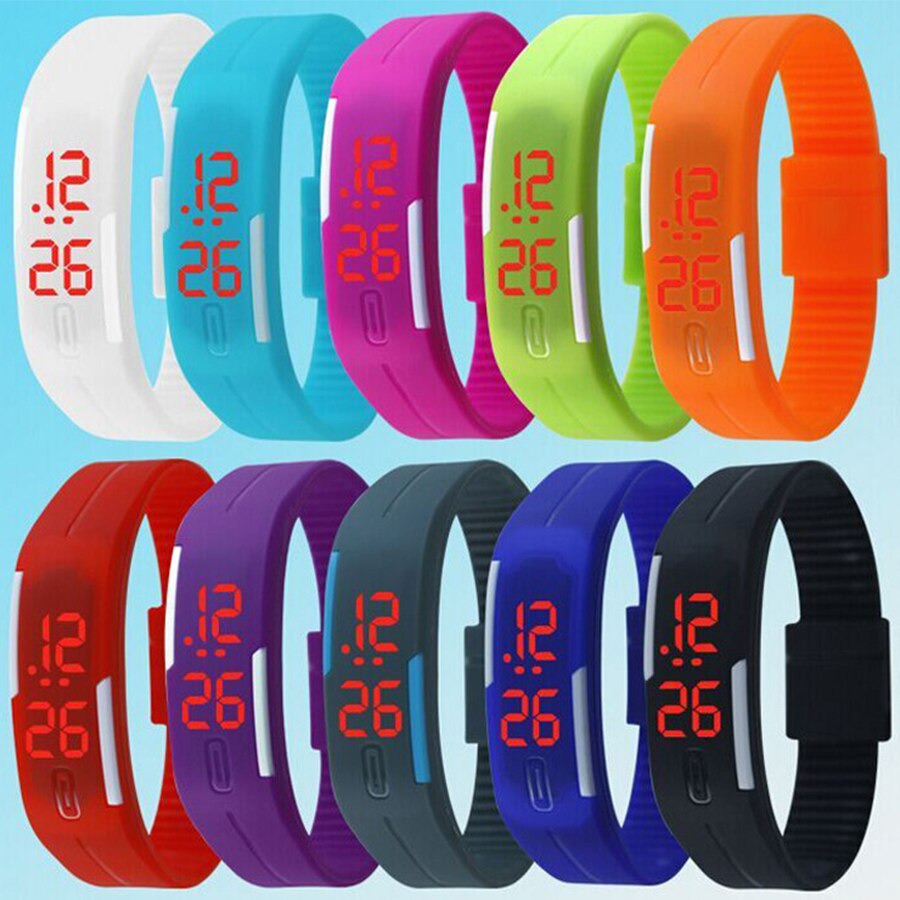 Men's Sport Watch 10 Colors  Square LED Student Adult Couple Electronic Digital Watch Electronic Clock Hodinky digital relogio