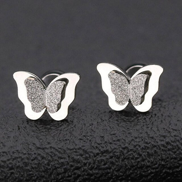 SMJEL Stainless Steel Butterfly Stud Earrings for Women Cute Animal Earrings Girls Kids Fashion Jewelry Gift boucle d'oreille