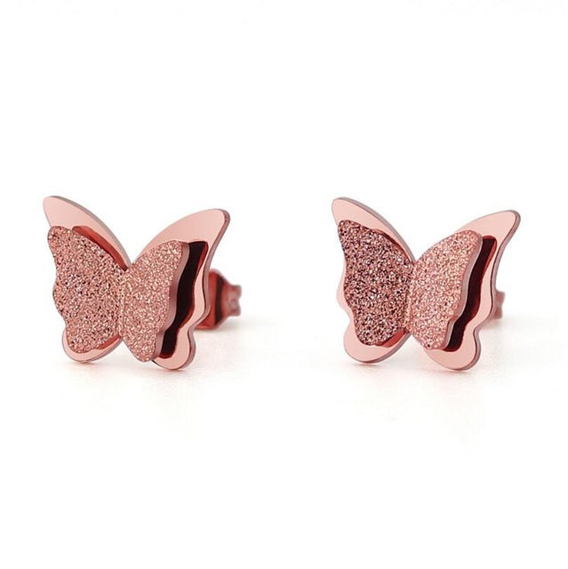 SMJEL Stainless Steel Butterfly Stud Earrings for Women Cute Animal Earrings Girls Kids Fashion Jewelry Gift boucle d'oreille