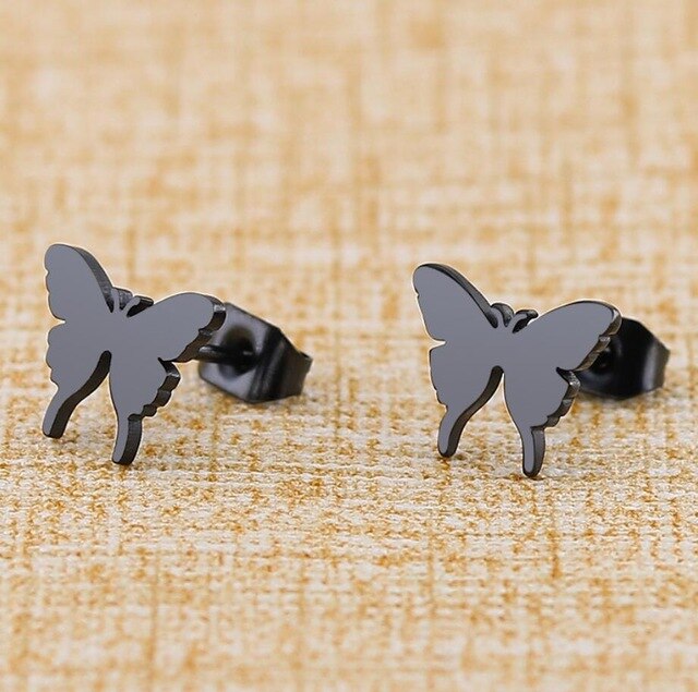 SMJEL Stainless Steel Butterfly Stud Earrings for Women Cute Animal Earrings Girls Kids Fashion Jewelry Gift boucle d'oreille