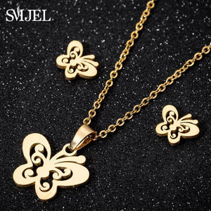 SMJEL Stainless Steel Butterfly Stud Earrings for Women Cute Animal Earrings Girls Kids Fashion Jewelry Gift boucle d'oreille