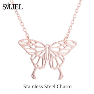 SMJEL Stainless Steel Butterfly Stud Earrings for Women Cute Animal Earrings Girls Kids Fashion Jewelry Gift boucle d'oreille