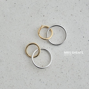 925 Sterling Silver Jewelry Fashion Geometric Double Circle Stud Earrings For Women Boucle d'oreille Pendientes VES6116