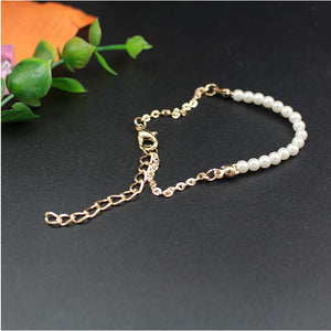 2019 NEW charming Bracelets For Women Men Simple Pearl Bead Elegant Golden Chain Bracelet Bangle charm homme femme 909