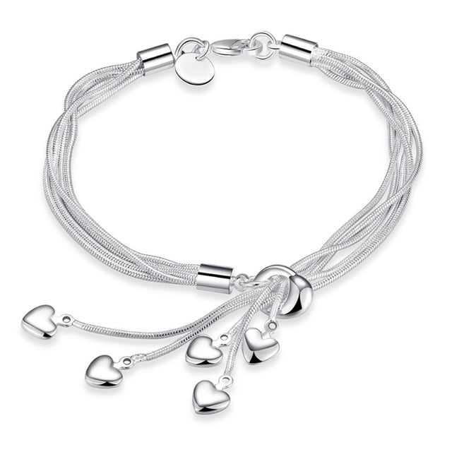 Silver European and American Korean fashion 13 pieces pendant couple bracelet femme for women