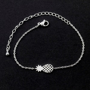 Minimalism Pineapple Bracelet For Women Dainty Gifts BFF Jewelry 2017 Friendship Stainless Steel Rose Gold Ananas Bracelet Femme