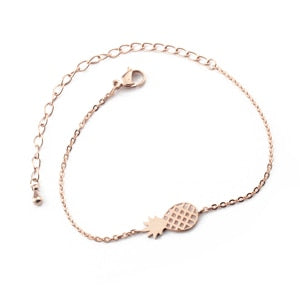 Minimalism Pineapple Bracelet For Women Dainty Gifts BFF Jewelry 2017 Friendship Stainless Steel Rose Gold Ananas Bracelet Femme