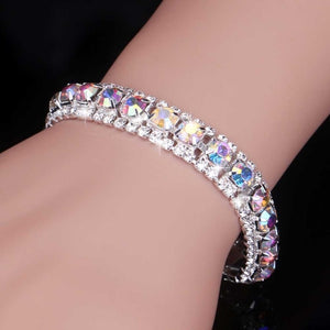 Luxury Crystal Bracelets For Women Silver Plated Rhinestone Charm Bracelets & Bangles Femme Bridal Wedding Jewelry Birthday Gift