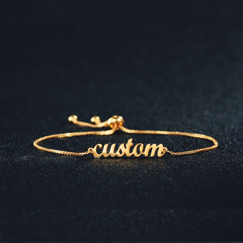 Personalized Custom Name Bracelet Charms Handmade Women Kids Jewelry Engraved Handwriting Signature Love Message Customized Gift