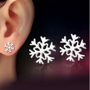 Anenjery 925 Sterling Silver Earrings brincos pendientes Snowflake Stud Earrings For Women Gift Boucle d'oreille oorbellen S-E52