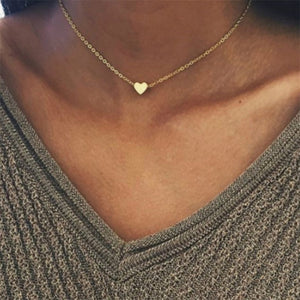 Tiny Heart Necklace for Women SHORT Chain Heart star Pendant Necklace Gift Ethnic Bohemian Choker Necklace drop shipping A64