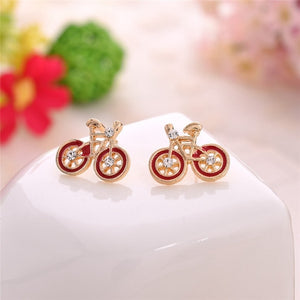 MISANANRYNE 2017 New Arrival Fashion Jewelry for woman Cute Bike Design Love Bicycle stud Earrings boucle d'oreille Brincos